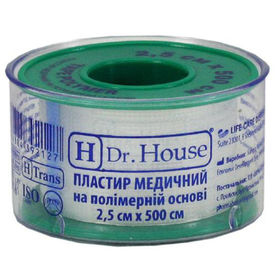Пластырь медицинский на полимерной основе 2.5 см х 500 см H Dr. House